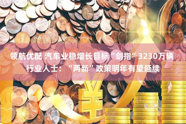 领航优配 汽车业稳增长目标“剑指”3230万辆 行业人士：“两新”政策明年有望延续