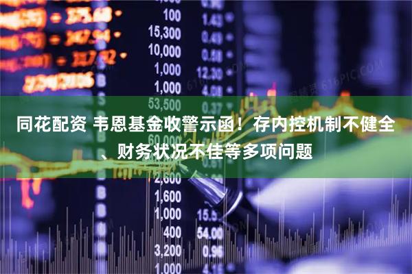 同花配资 韦恩基金收警示函！存内控机制不健全、财务状况不佳等多项问题