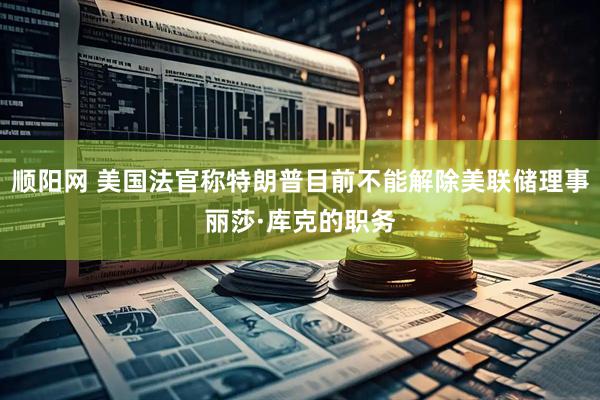 顺阳网 美国法官称特朗普目前不能解除美联储理事丽莎·库克的职务