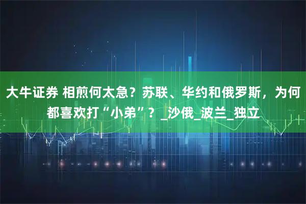 大牛证券 相煎何太急？苏联、华约和俄罗斯，为何都喜欢打“小弟”？_沙俄_波兰_独立